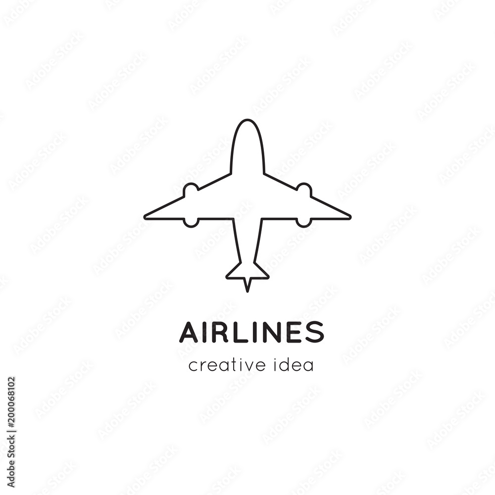 Airlines line logo template