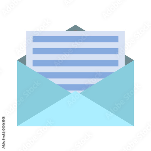 Open envelope with a card inside, icon, logo, letter, message, vector illustration