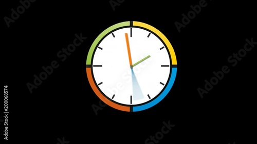 Wallpaper Mural 24 Hours Animated Clock. ALpha Channel Included. Torontodigital.ca