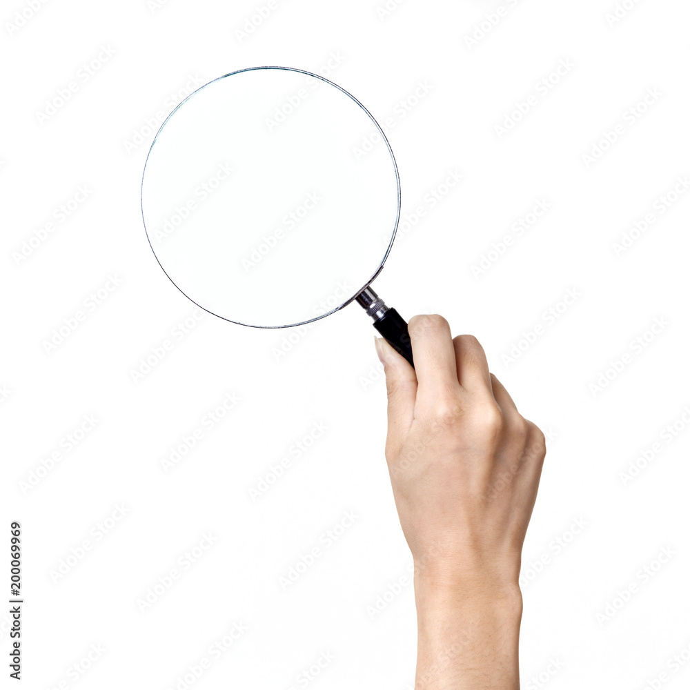 hand symbol, grab magnifier isolated white background hand symbol, grab magnifier isolated white background