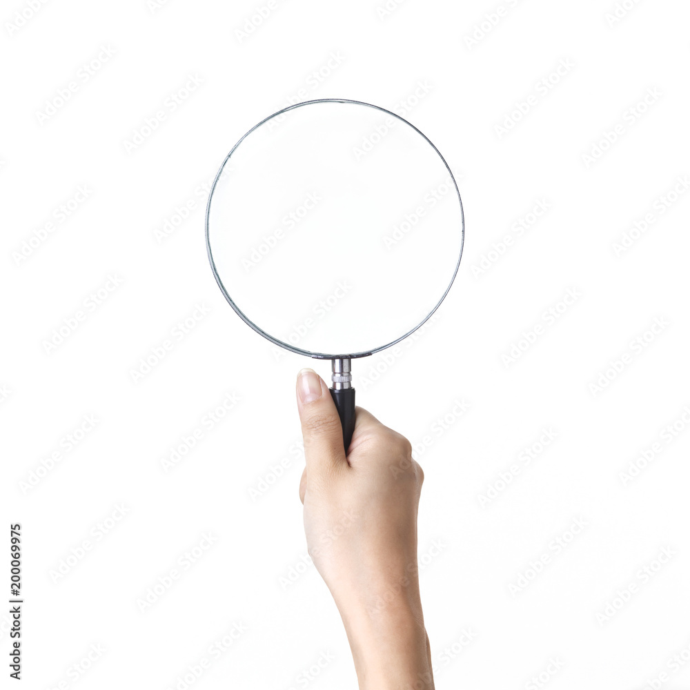 hand symbol, grab magnifier isolated white background hand symbol, grab magnifier isolated white background
