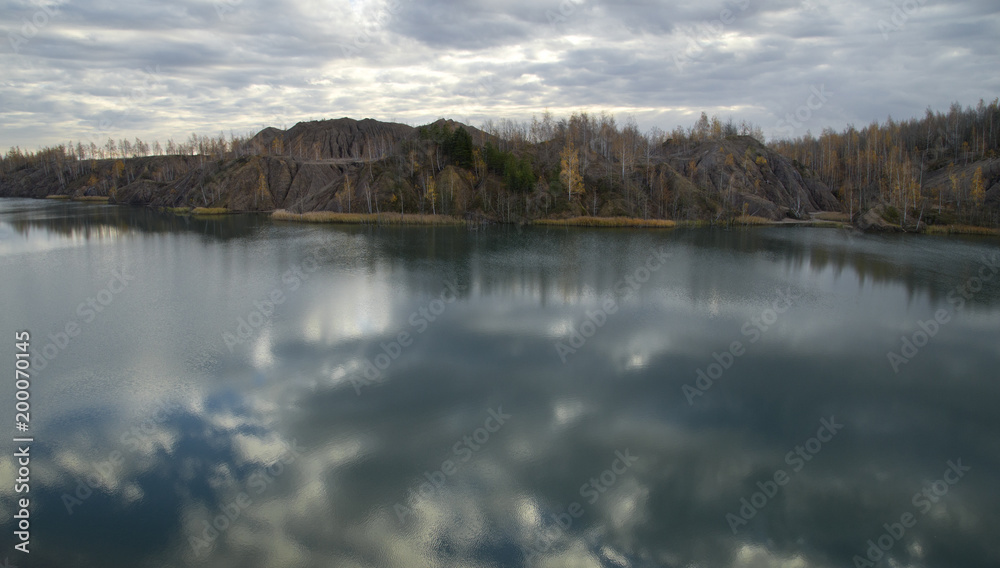 Forest and the Lake in an Abandoned Quarry