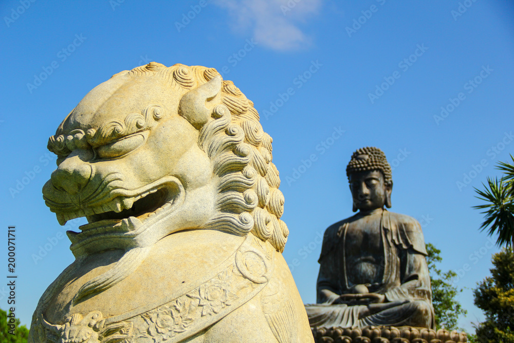 Chinese lion on a temple