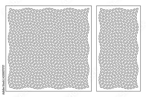 Set decorative card for cutting. Square pattern. Laser cut. Ratio 1:1, 1:2. Vector illustration.