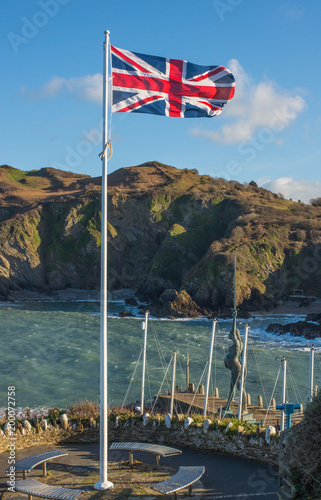 British flag at Ilfracombe, Devon, England