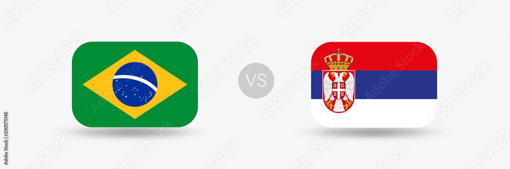 Brasilien gegen Serbien - Fuball Banner
