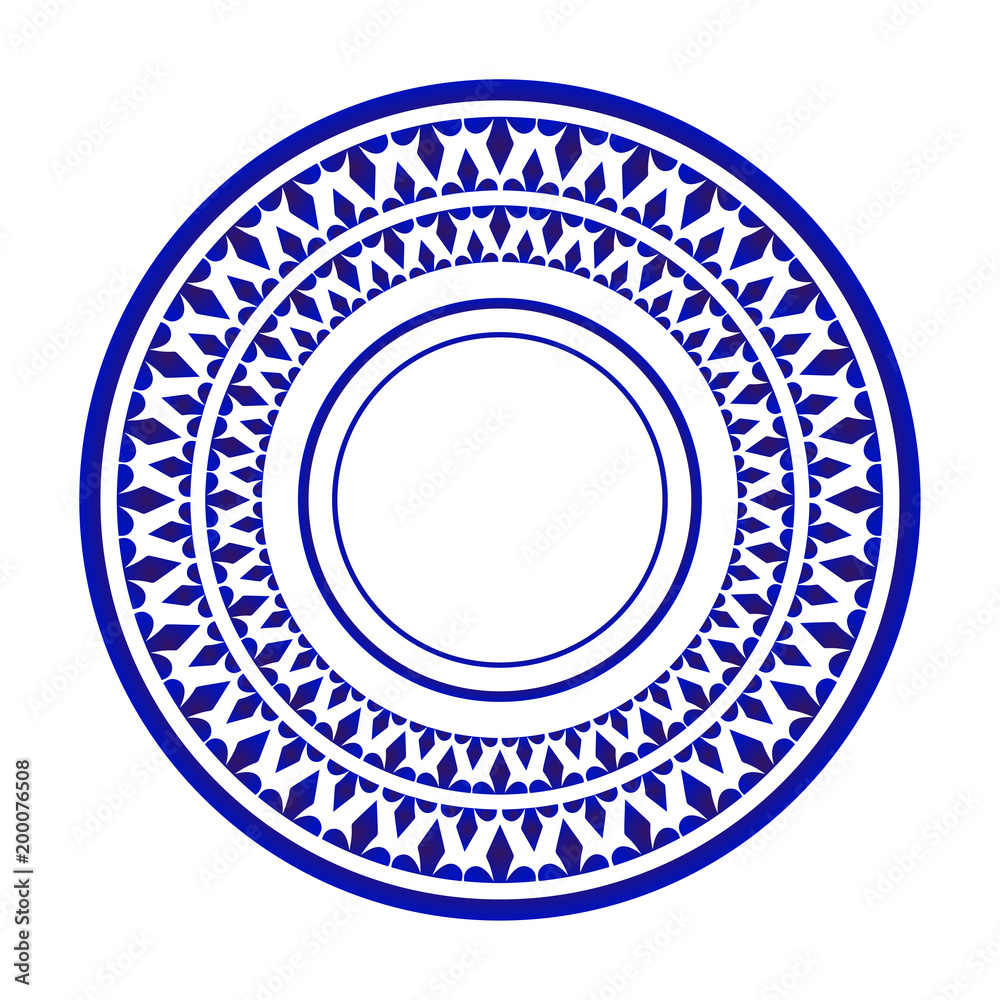 plate design, ceramic decorative round ornamental Islamic style, Mandala  background, porcelain ornate dish, vector illustration Stock Vector | Adobe  Stock