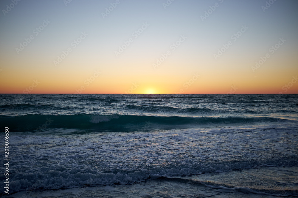 Tropical sunset over Florida beach and ocean