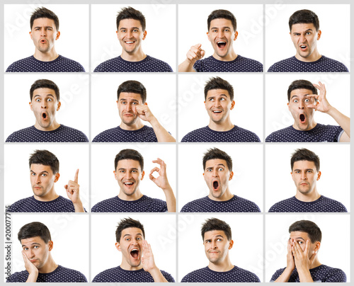 Set of emotional expressions photo