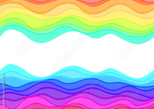 Rainbow background with colorful waves and white back for the simple text © Natalya111
