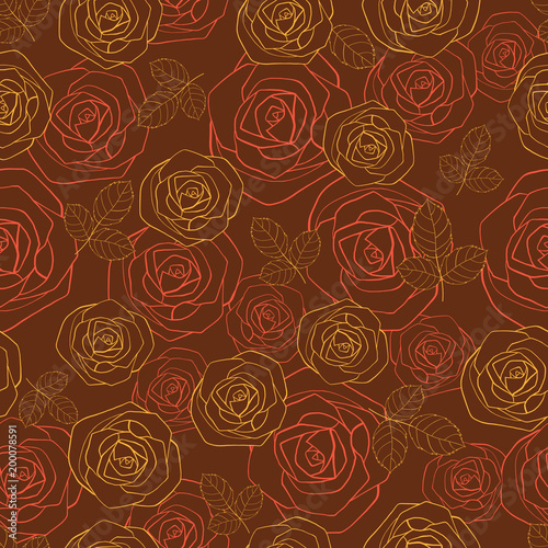 Vector floral seamless repeat pattern background texture. Illustration with rose for invitations card, wallpaper or fabric
