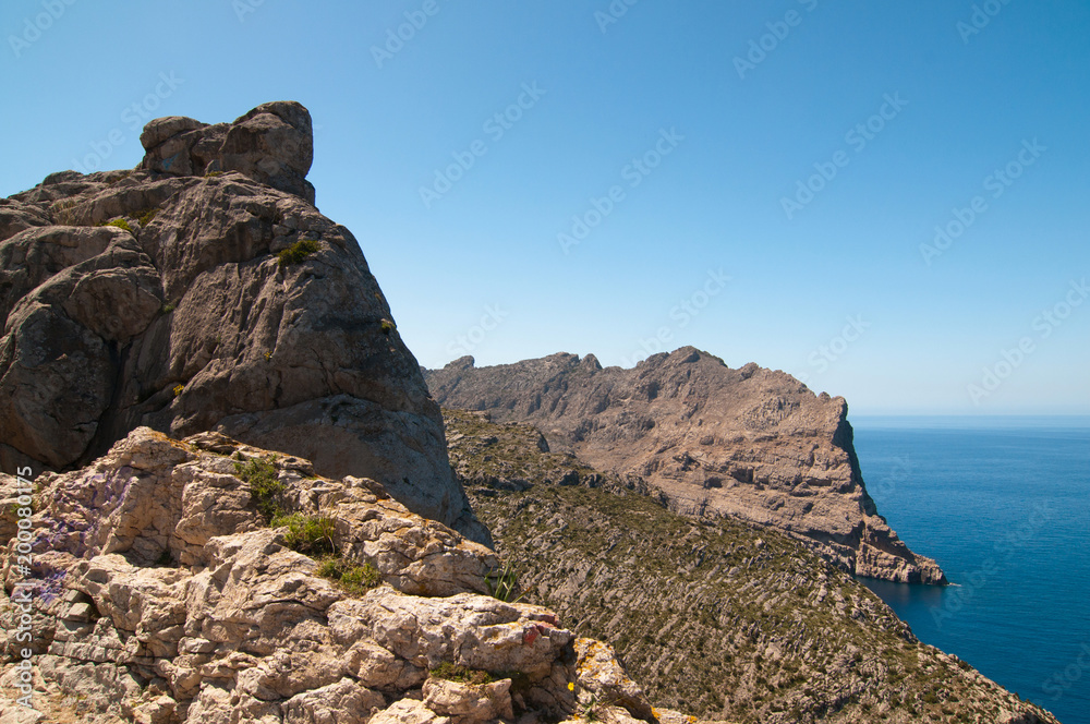 Cliff and blue sea