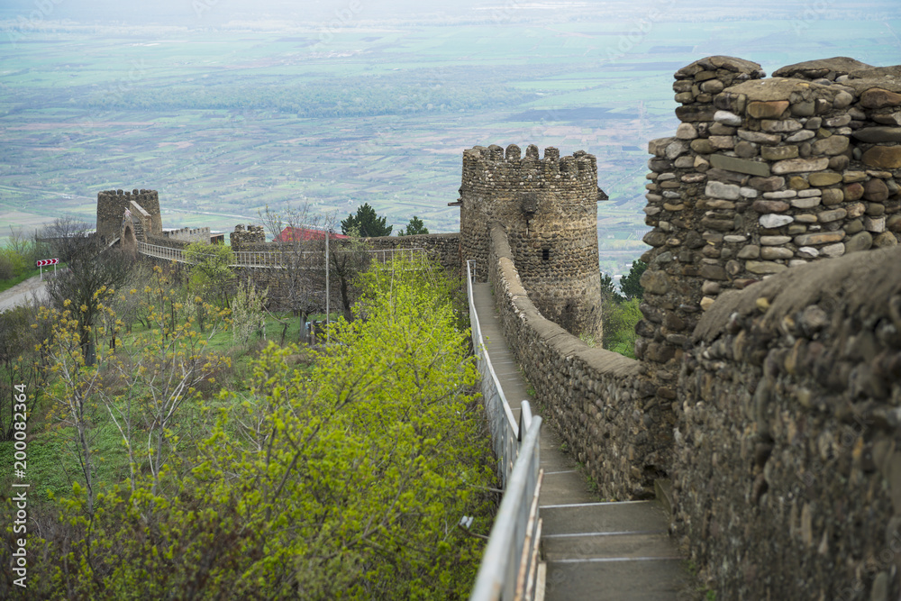 Signahi Signagi (Sighnaghi) castle great wall built in the early 18th century ...