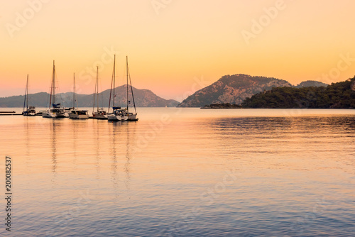 Fototapeta Naklejka Na Ścianę i Meble -  Boat in Aegean Sea. Bodrum Mugla, Turkey