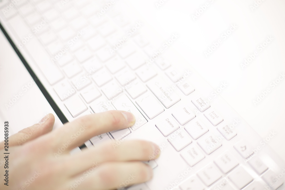 Image of man's hands typing. Selective focus. Image of man's hands typing. Selective focus.