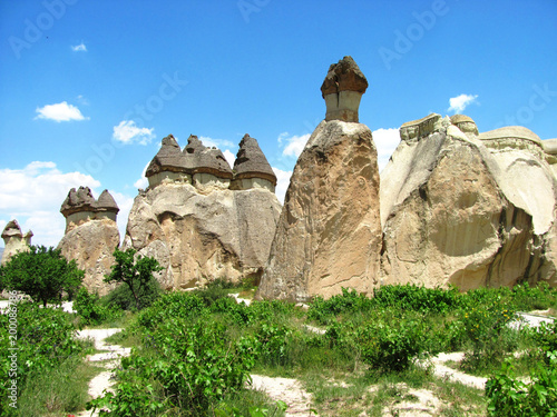 a quaint form of rock in the valley of Pasha Baglari. Cappadocia. Turkey