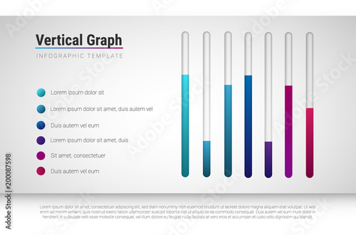 Vector vertical infographic template with progress bars