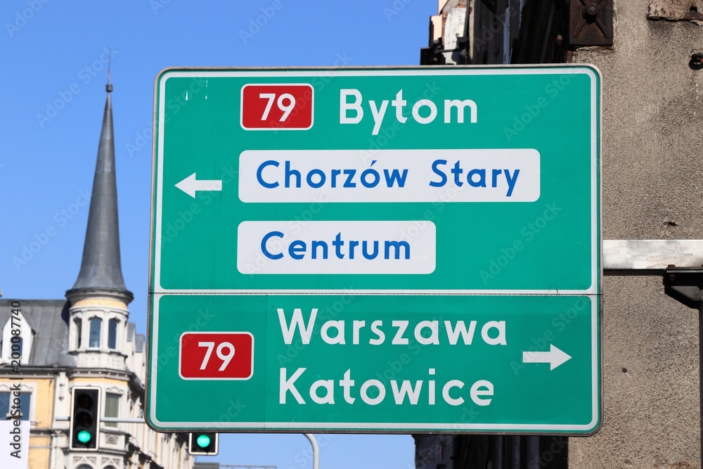 Obraz premium Directions sign Poland