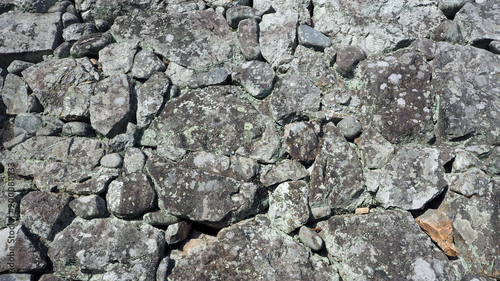 Texture of big real rock stone wall.