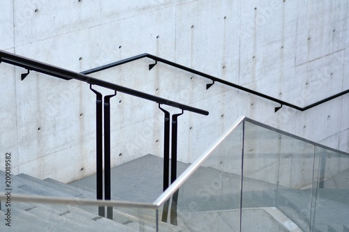 stone and concrete staircase. modern architecture detail