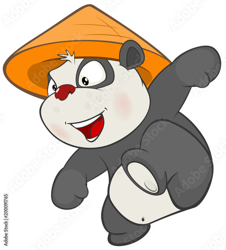 Fototapeta Naklejka Na Ścianę i Meble -   Illustration of a Cute Panda. Cartoon Character 