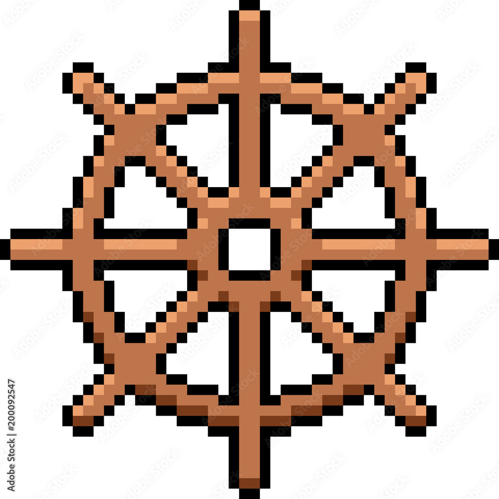 vector pixel art sail ship wheel Stock Vector Adobe Stock