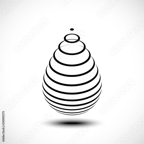 Abstract symbol of a drop water isolated on white background, vector illustration