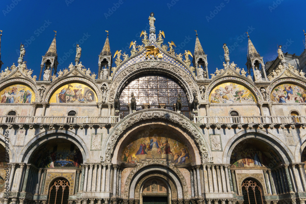 Basilica San Marco, facade. San Marco Cathedral in Venice, Italy