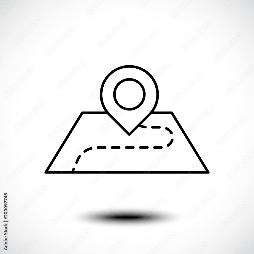 Location vector line icon. Pin on the map. Pictogram isolated on white. Vector illustration Location vector line icon. Pin on the map. Pictogram isolated on white. Vector illustration