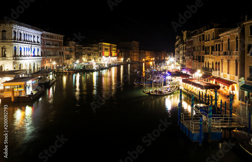 Grand Canal by night from the Rialto Bridge  Venice  Italy