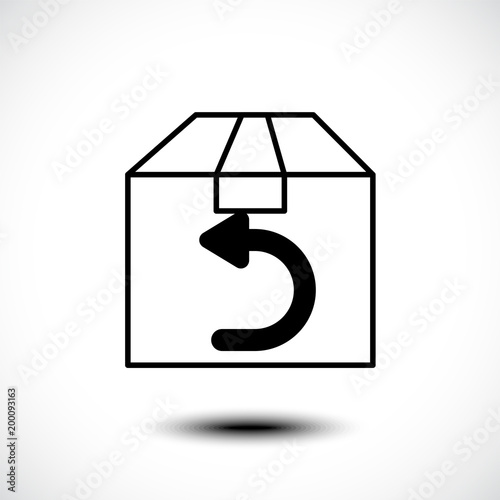 Shipping return line icon w...