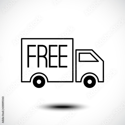 Free delivery line icon. Vector illustration