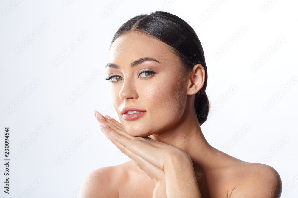 Beauty Woman face Portrait. Beautiful Spa model Girl with Perfect Fresh Clean Skin. Beauty Woman face Portrait. Beautiful Spa model Girl with Perfect Fresh Clean Skin.