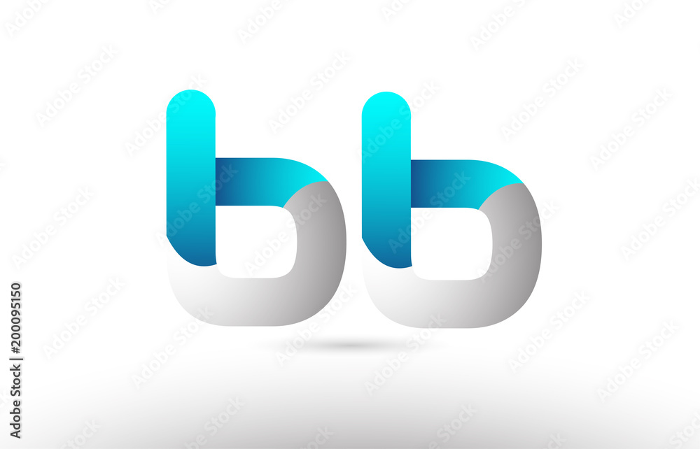 grey blue alphabet letter bb b b logo 3d design grey blue alphabet letter bb b b logo 3d design