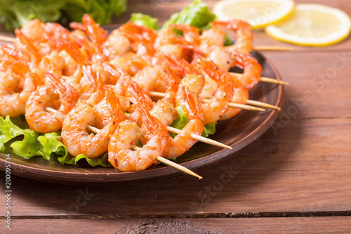 grilled shrimps skewers