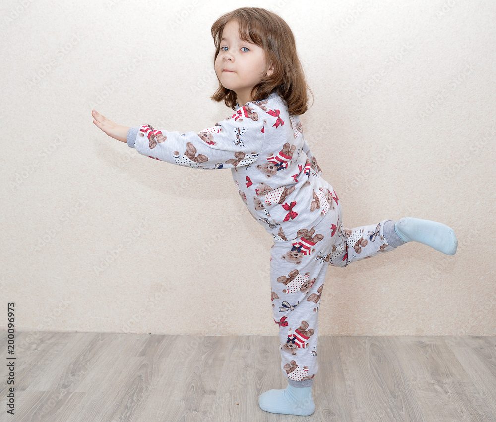 little funny girl playing and dancing at home little funny girl playing and dancing at home