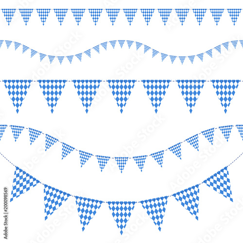 5 Seamless Octoberfest Festoons Blue