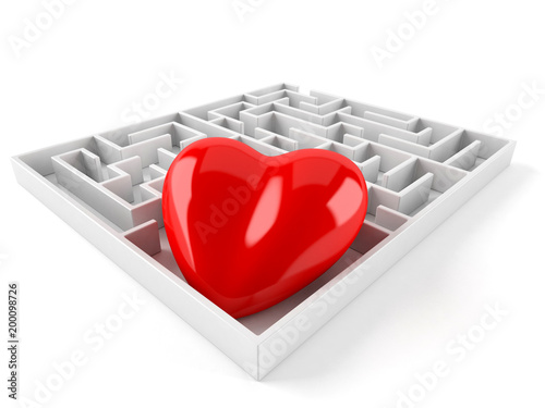 Obraz na płótnie Heart with maze