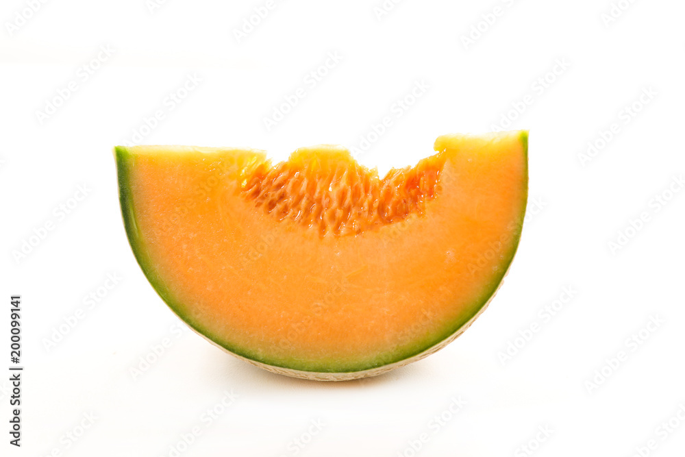 melon slice isolated on white background melon slice isolated on white background
