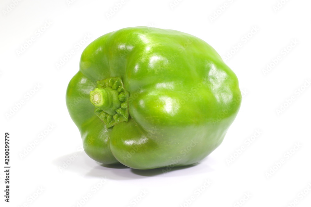 one sweet bell pepper on white background one sweet bell pepper on white background