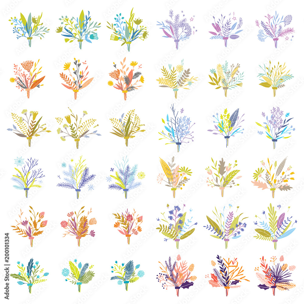 Vector floral bouquets. Vector floral bouquets.