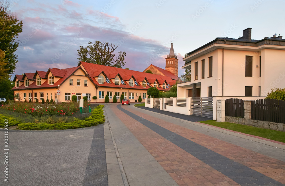 Wolsztyn, POLAND - 27 August 2017: Building Greater Poland Voivodeship by Rzeczna Street.