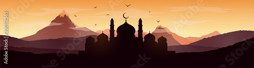 Ramadan Kareem Greeting Card With Mosque