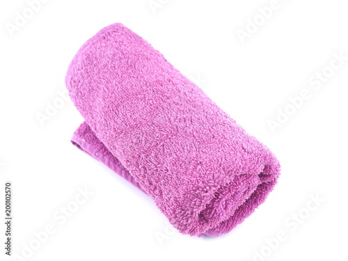 pink towel on a white background