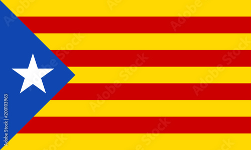 Catalonia flag. Independence symbol. Blue Estelada. Vector illustration. photo