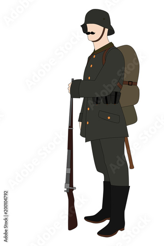 german soldier 1918 isolated on white background