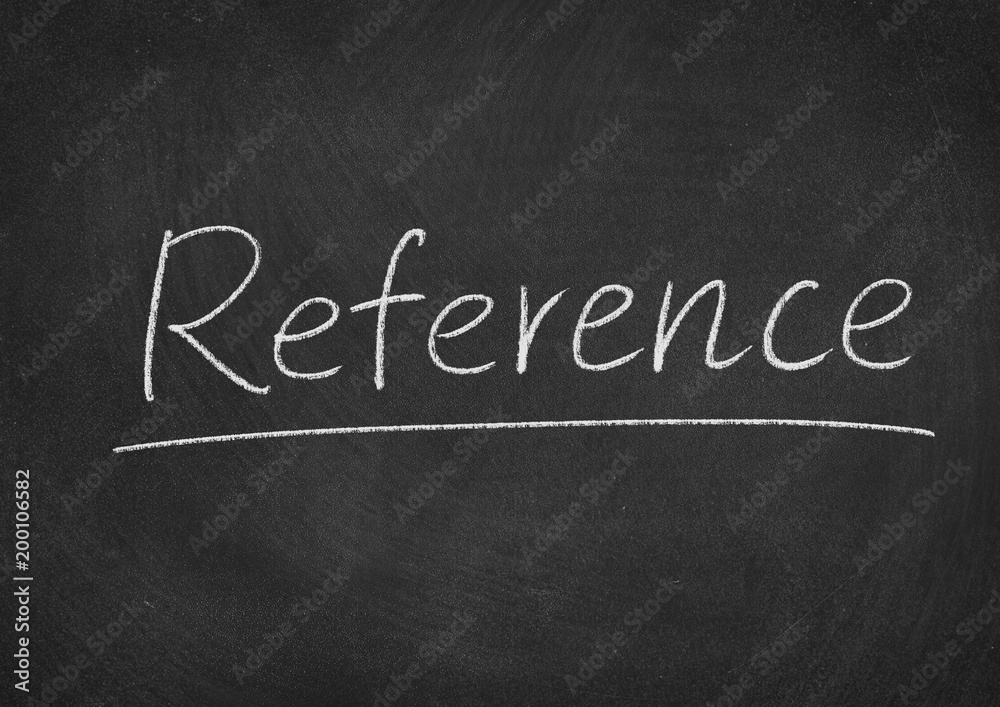 Fototapeta premium reference concept word on a blackboard background