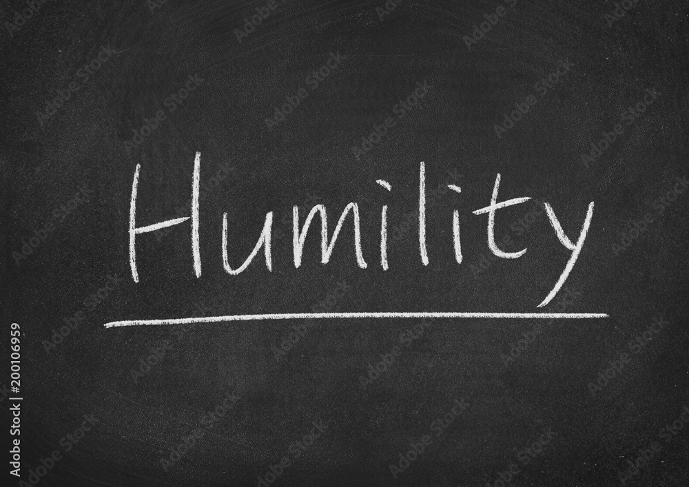 humility concept word on a blackboard background Stock Illustration