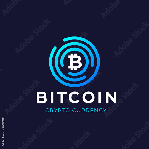 Bitcoin logo concept. Cryptocurrency sigh. Digital money. Blockchain, finance symbol. Vector illustration.