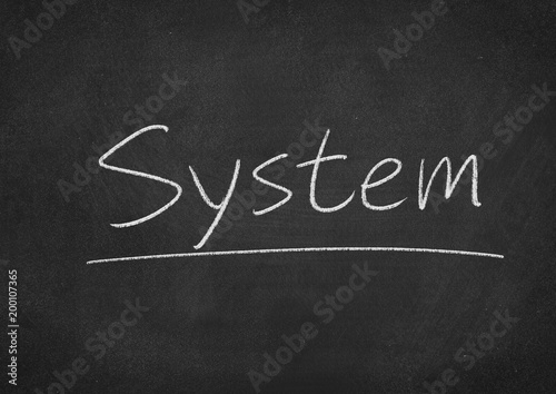 system concept word on a blackboard background